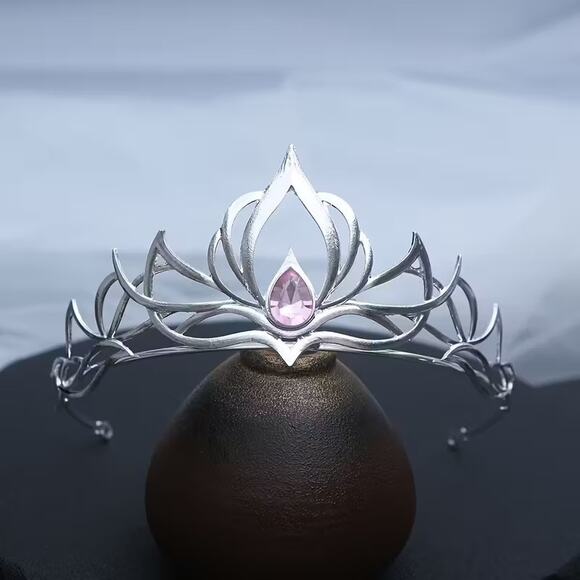 Elegant Queen Elf Silver & Pink Cosplay Costume Tiara Crown - Picture 1 of 2